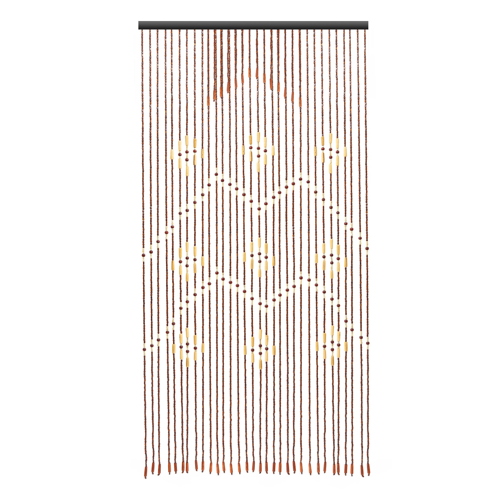 Coffee Beaded Door Curtain, for Doorways Hallway Closet Fly Screen,Wood Beads Boho Privacy Room Divider Curtains for Dividing Bathroom Kitchen RV Camper Window Coverings