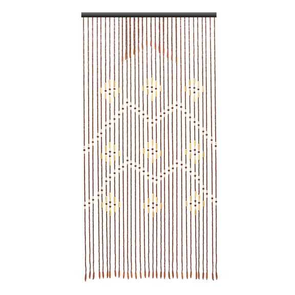 Coffee Beaded Door Curtain, for Doorways Hallway Closet Fly Screen,Wood Beads Boho Privacy Room Divider Curtains for Dividing Bathroom Kitchen RV Camper Window Coverings