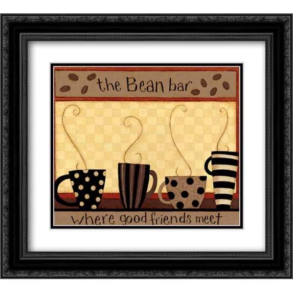 Coffee Bean Bar 2x Matted 22x20 Black Ornate Framed Art Print by DiPaolo, Dan
