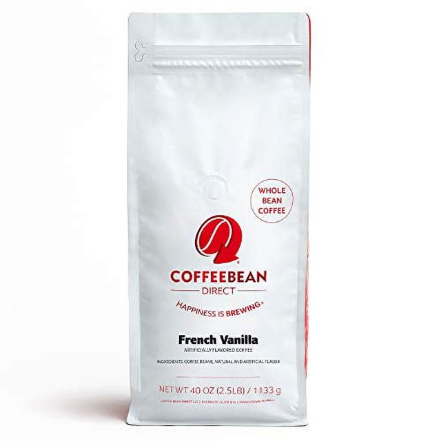 Coffee Bean Direct French .. Vanilla Flavored, Whole Bean .. Coffee, 2.
