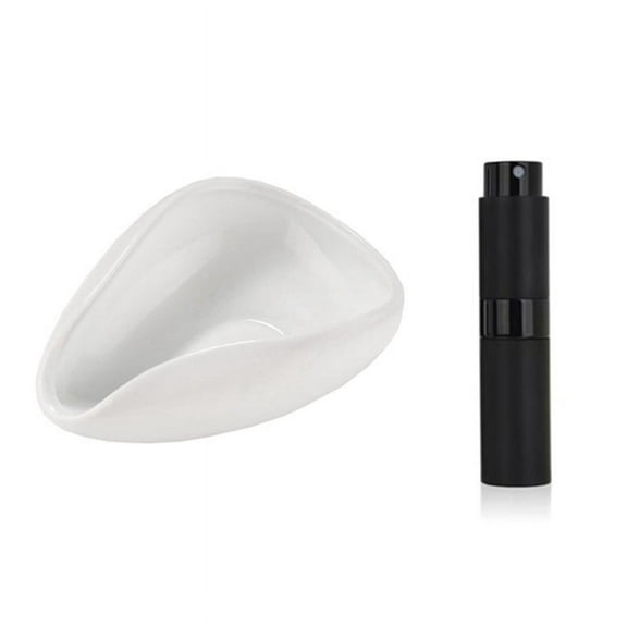 Coffee Bean Dosing Cup and Bottle Set Ceramic Dosing Espresso Sprayer Single Dose Measuring Tray Kit,1 * Coffee Dosing Cup 1 * Bottle,White & Black