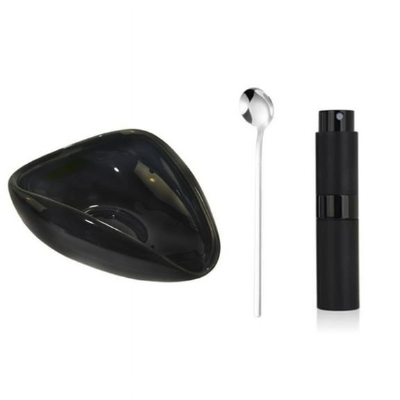 Coffee Bean Dosing Cup and RDT Bottle Spoon 3-Piece Set, Bar Accessories, Ceramic Vessels Black