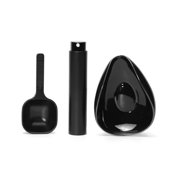 Coffee Bean Dosing Cup and Spoon Set, Ceramic Dosing Vessel Measuring Tray Kit for Coffee or Tea, Espresso Accessories