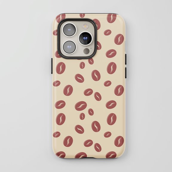 Coffee Bean For All iPhone Series Protective Phone Case Cafe Theme Beige Brown
