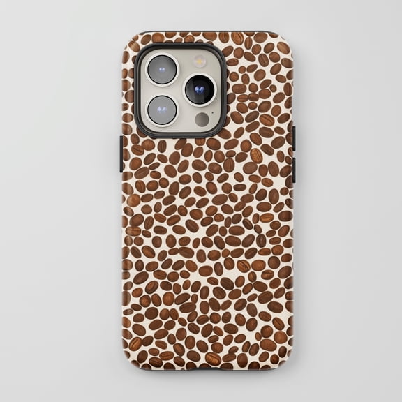 Coffee Bean For All iPhone Series Protective Phone Case Coffee Theme Brown Beige