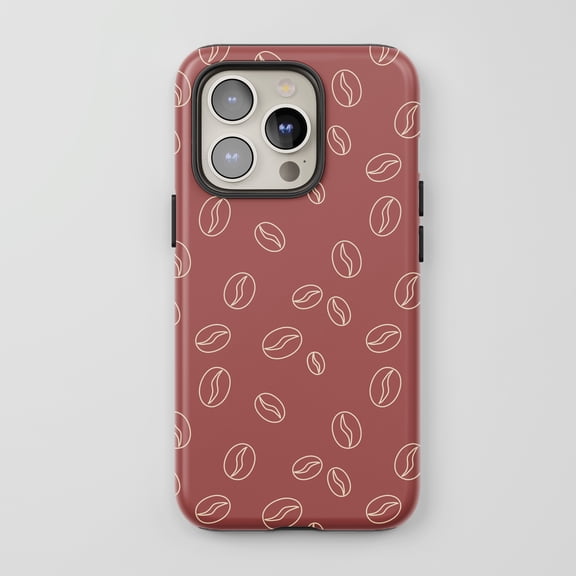 Coffee Bean For All iPhone Series Tough Phone Case Minimalist Terracotta