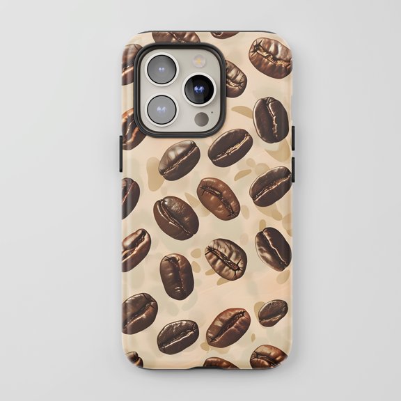 Coffee Bean For iPhone Protective Phone Case Coffee Theme Brown Beige