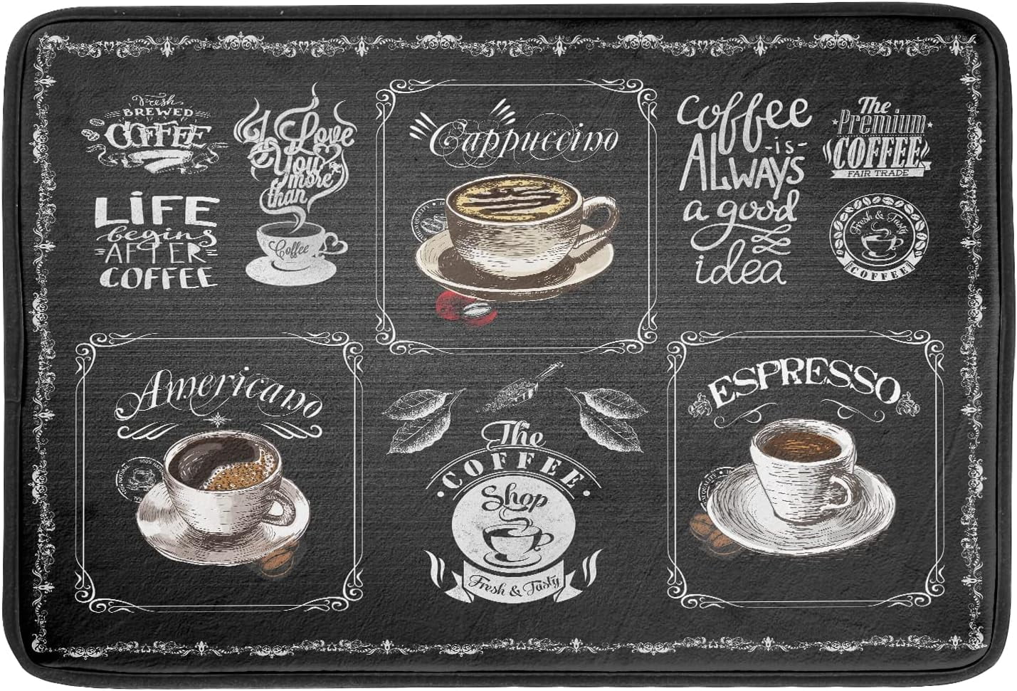 Coffee Bean Maker Dish Drying Mat for Countertops, 18x24 inch Absorbent