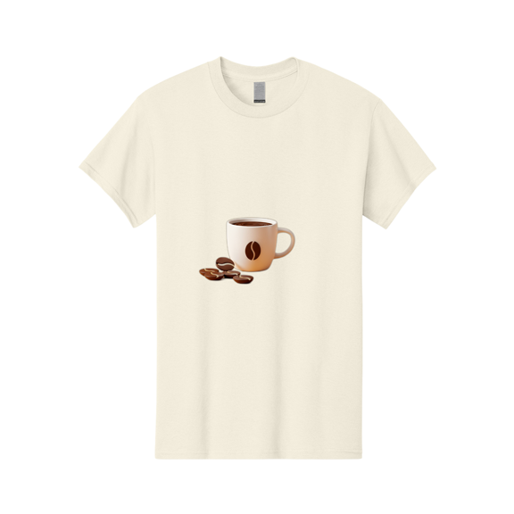 Coffee-Bean-Mug Mens Graphic Tee, 100% Cotton, Casual Summer Wear