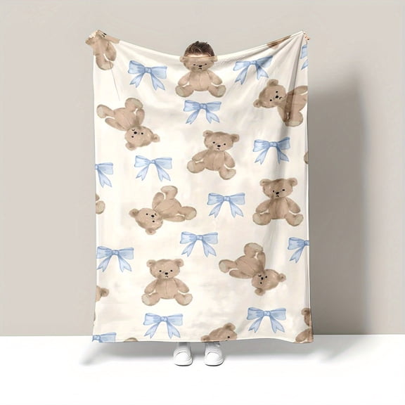 Coffee Bean Pattern Teen Blanket, Cozy Wrap with Cute Design – Perfect for Young Adults, Naps & Outdoor Use