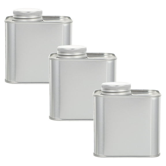 Coffee Bean Powder Tin Can Small Airtight Jar Jars with Lids 3 Pcs Flour Square Tinplate Metal Container