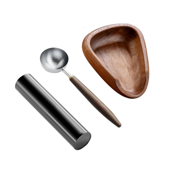 Coffee Bean Scale, Coffee Bean Plate Coffee Powder Bean Tray Special Bowl, Measuring Spoon, Measuring Tray,Sapele