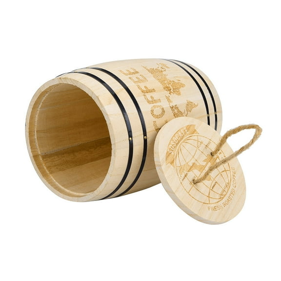 Coffee Bean Storage Barrel, Airtight Seal Design With World Map Pattern And Rope Handle, For Coffee Enthusiasts Home Kitchen Countertop Storage Daily Use
