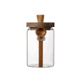 thumbnail image 1 of Coffee Bean Storage,Glass Coffee Container with Wooden Lid Spoon,Clear Airtight Jar Food Storage Canister Set for Sugar Spice Coffee Bean Holder Housewarming Gift(5.9 x 3.5 inches/25 oz), 1 of 2
