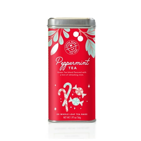 Coffee Bean Tea Leaf Peppermint Green Tea Blend, Tea Bags, 20 Ct Tin