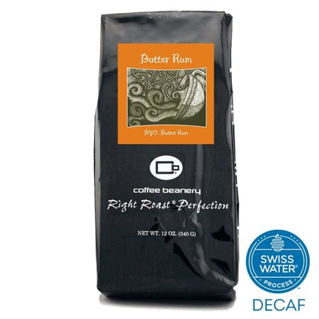Coffee Beanery Butter Rum Flavored Coffee SWP Decaf 12 oz. (Very Fine)