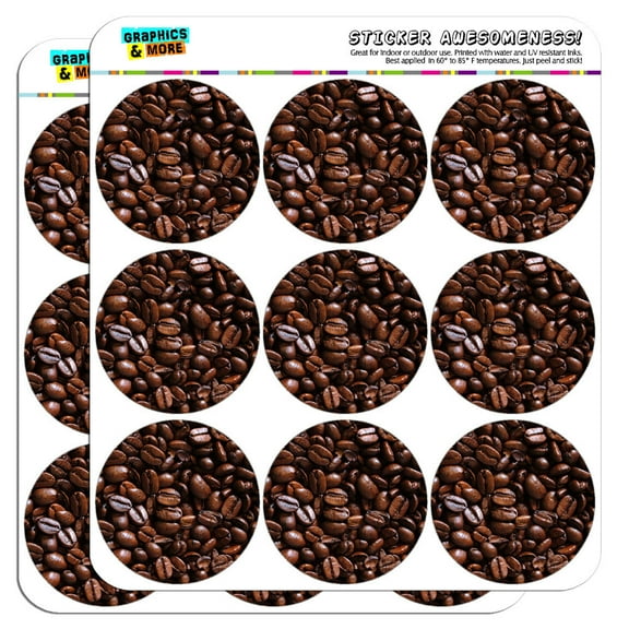 Coffee Beans 2" Scrapbooking Crafting Stickers