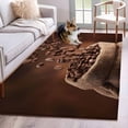thumbnail image 1 of Coffee Beans 3'x5' Washable Rug, Dark Brown Falling Cafe Bean Sacks Modern Non-Slip Area Rugs for Entryway Kitchen Classroom, StainResistant Dorm Throw Carpet, Low Pile Soft Indoor Floor Mat, 1 of 9