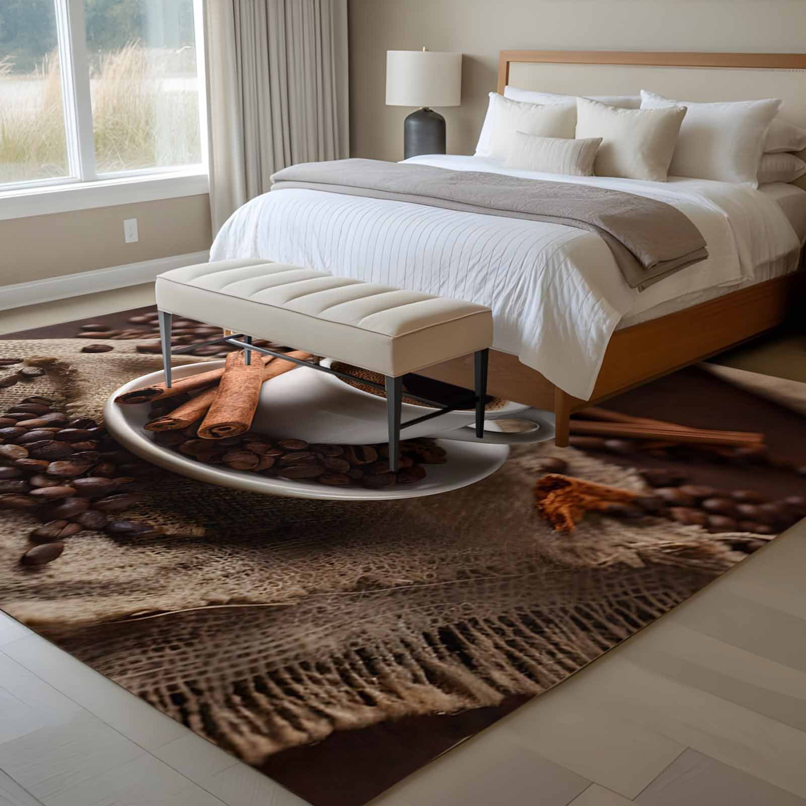 Coffee Beans 6x9 Rug for Dining Room Table and Chair Setup, Modern Hot ...