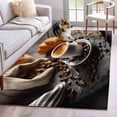 thumbnail image 1 of Coffee Beans Area Rug 4'x6', Hot Latte Cup Bread Rustic Cafe Time Washable Non-Slip Rugs, Low Pile Large Carpet for Living Room Bedroom Dining Room Kitchen Office Indoor Mat, 1 of 9