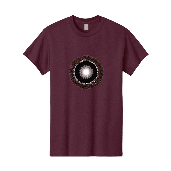 Coffee-Beans-Circle Mens Graphic Tee, 100% Cotton, Casual Summer Wear