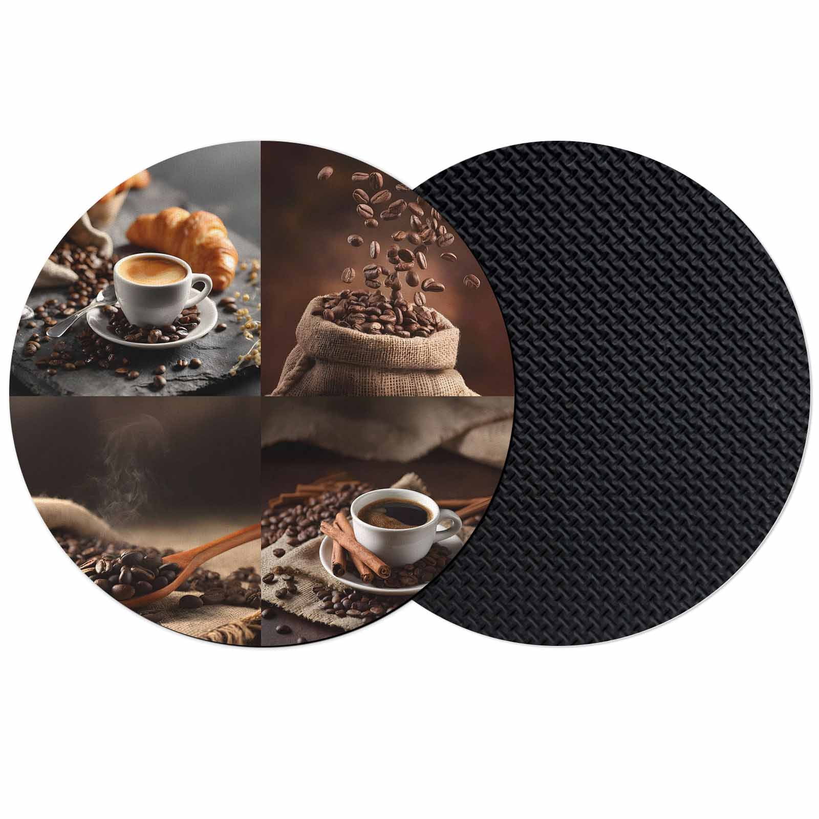 Coffee Beans Coasters Set of 2, Absorbent Coasters for Drinks, Brown ...