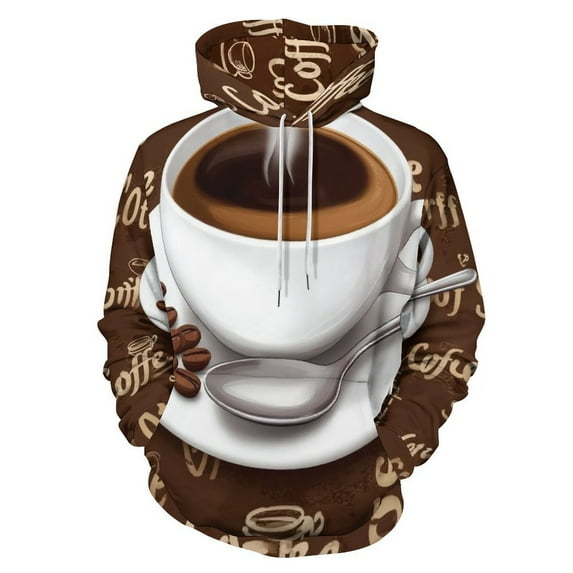 Coffee Beans Cup 3D Print Hoodie Men Women Autumn Thin Pullover Sweatshirt Vintage Streetwear Tops