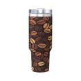 thumbnail image 1 of Coffee Beans Cup Insulated Tumbler Stainless Steel Vacuum Travel Mug 40 oz with Handle and Straw Lid, 1 of 7