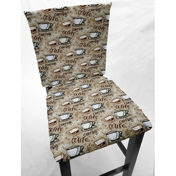 Coffee Beans Dining Room Chair Back Covers or Seat Covers by Penny's Needful Things (Chair Back Cover Only) (20 W x 16 H CHAIR BACK)