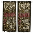 thumbnail image 1 of Coffee Beans English Small Curtain Rod Pocket Short Curtains Half Drapes Partition Cabinet Door Window Curtains Home Decor, 1 of 6