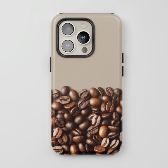 Coffee Beans For All iPhone Series Protective Phone Case Coffee Theme Beige Brown