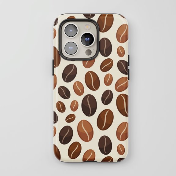 Coffee Beans For All iPhone Series Protective Phone Case Coffee Theme Brown Beige
