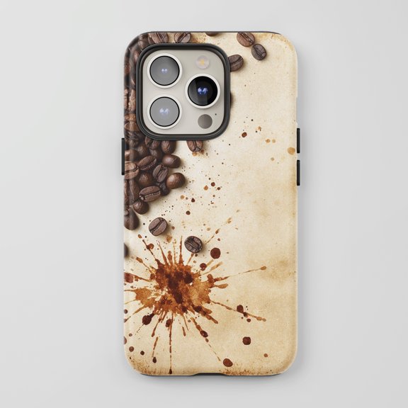 Coffee Beans For All iPhone Series Protective Phone Case Coffee Theme Brown Beige