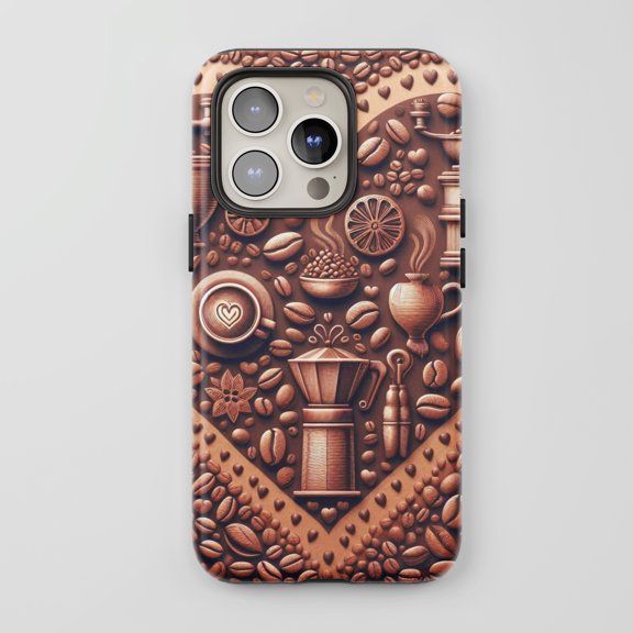Coffee Beans For All iPhone Series Protective Phone Case Coffee Theme Coffee Brown