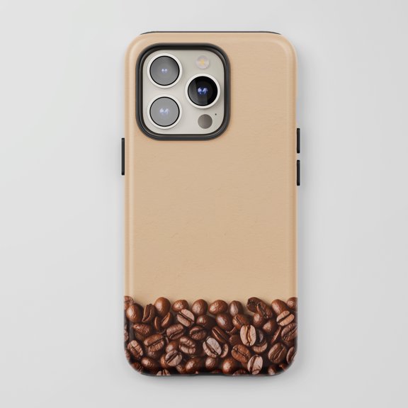 Coffee Beans For All iPhone Series Protective Phone Case Realistic Tan Brown