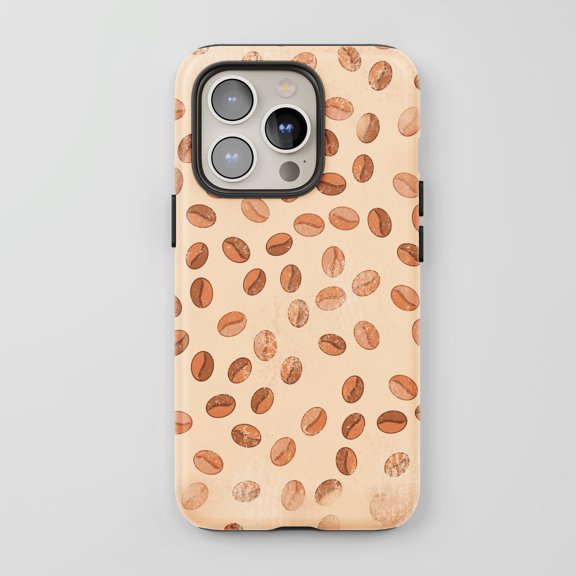 Coffee Beans For All iPhone Series Protective Phone Case Rustic Design Beige