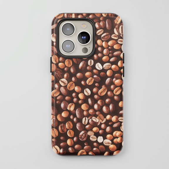 Coffee Beans For All iPhone Series Tough Phone Case Coffee Theme Brown