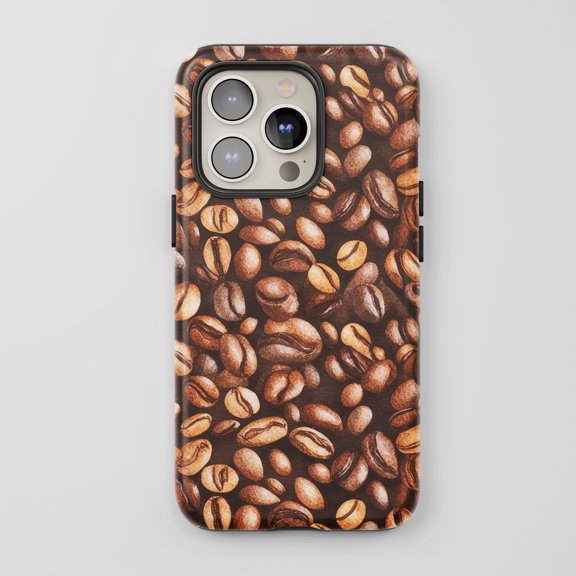 Coffee Beans For All iPhone Series Tough Phone Case Coffee Theme Brown