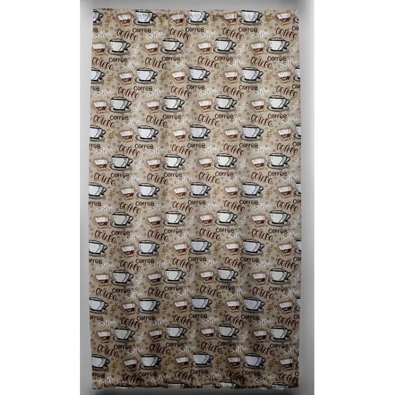 Coffee Beans French Door Curtain Panel with Tie Back (Unlined)