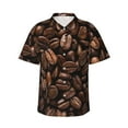 thumbnail image 1 of Coffee Beans Hawaiian Shirts For Men, Summer Short-Sleeve Relaxed-Fit Button-Down Shirts X-Large, 1 of 1