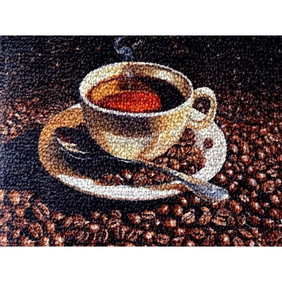 Coffee Beans Latch Hook Kits Rug DIY Cushion Tapestry Making Crochet ...