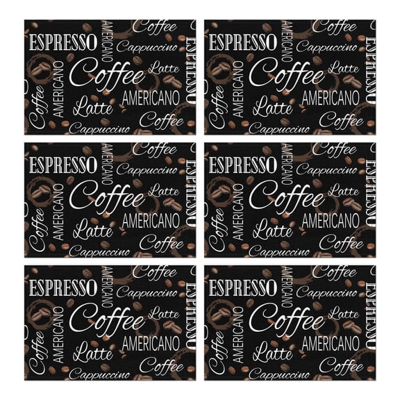 Coffee Beans Latte Chocolate Place Mats Durable Placemats for Restaurant Valentines Gift Party Christmas Simple Fashion Table Placemats