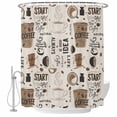 thumbnail image 1 of Coffee Beans Lover Fabric Shower Curtain Coffee Cup Washable Shower Curtains for Bathroom, Waterproof Bath Curtain with Hooks Home Decor 36x72in, 1 of 8