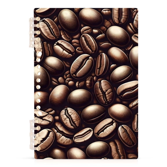 Coffee Beans Notebooks 1-subject Journal 60 Sheets A5 College Ruled Paper Detachable Ring 8.3"x5.7"
