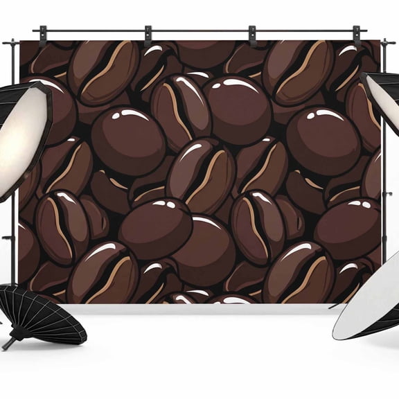 Coffee Beans Photography Backdrop 7x5FT, Country Dark Brown Coffee Bean Pattern Photo Backdrops, Background for Photography Studio Photo Studio Background, Back Drop for Photoshoot