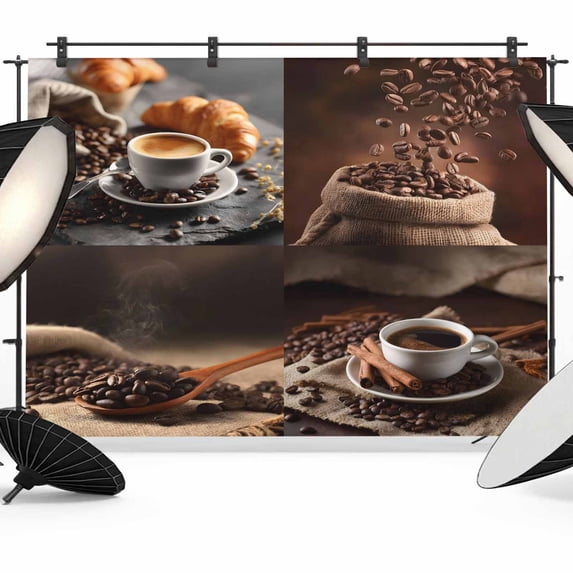 Coffee Beans Photography Backdrop 8x6FT, Vintage Country Hot Coffee ...
