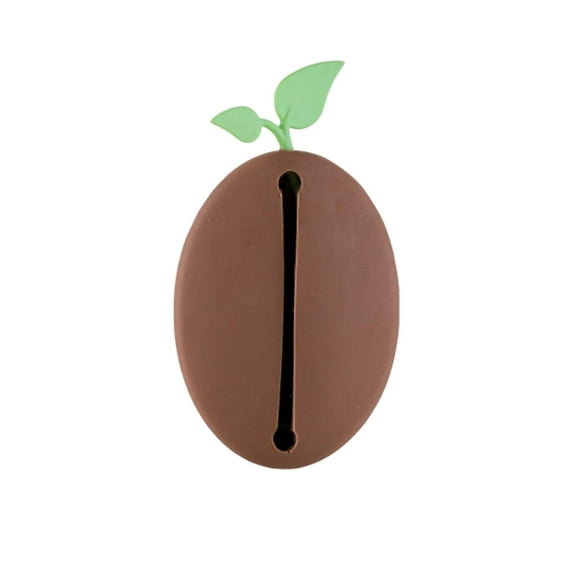 Coffee Beans Shaped Big Mouth Pouch, Portable Earbuds Cord Keeper Key Case Holder for Earphone Storage, Travel Accessory Organizer (C)