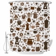 thumbnail image 1 of Coffee Beans Shower Curtain Set - Long 72" x 84" Washable Bathtub Curtain with 12 Hooks, Funny Cartoon Brown Cake Hot Chocolate Cup Waterproof Fabric Stall Shower Curtains for Bathroom/Bathtub Décor, 1 of 6