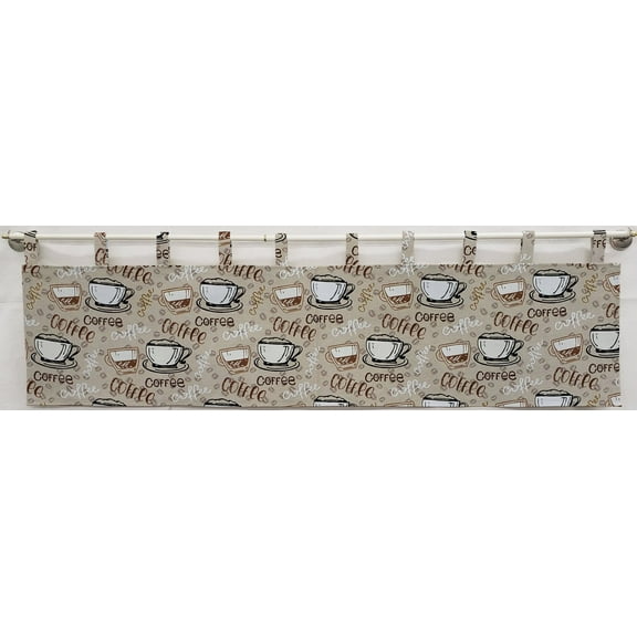 Coffee Beans Tab Top Valances (Unlined) (12 Inch One Valance Panel)