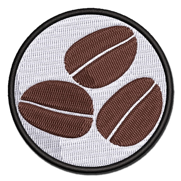 Coffee Beans Trio Applique Multi-Color Embroidered Hook & Loop Patch - 2.0 Inch Mini